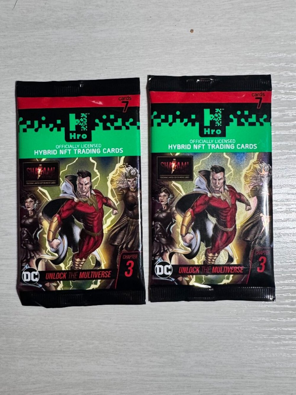 HRO Chapter 3 DC Shazam - Unopened Lot Of 2 Packs Sealed